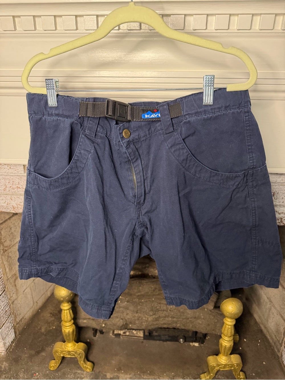 Kavu Men's Navy Built-In Belt Flat Front Shorts
